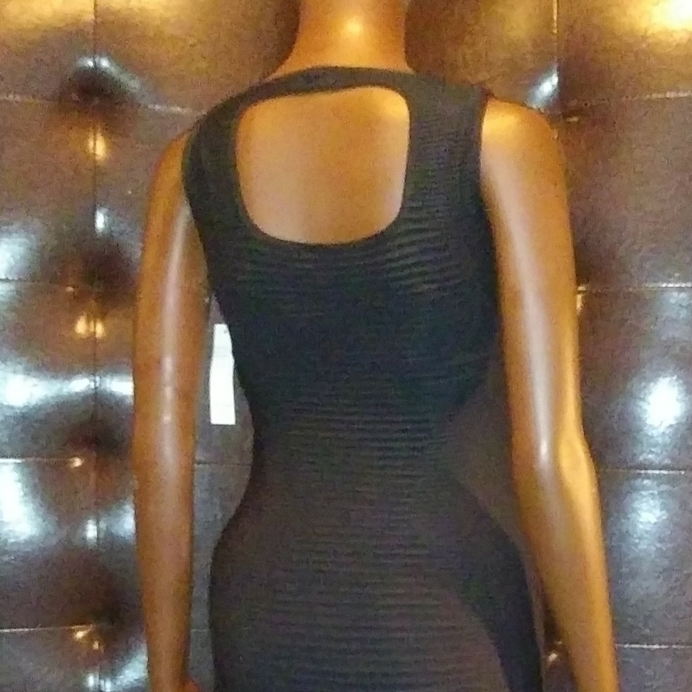 Skin-Tight Black Stretchy Sleeveless Dress
